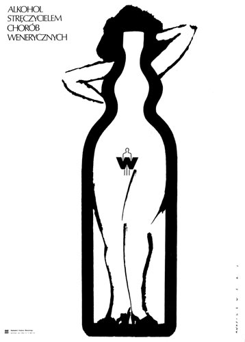 Alkoholizm i prostytucja, plakat społeczny, 1978