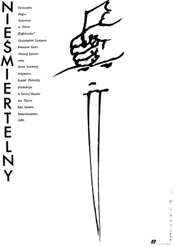 Nieśmiertelny, plakat filmowy, 1986